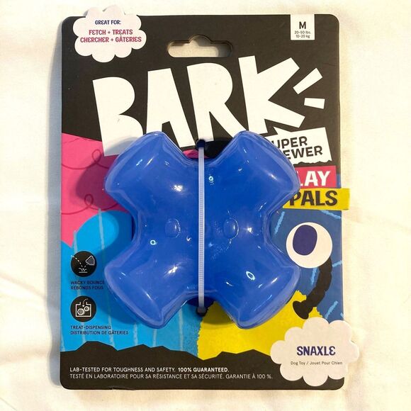 BARK Dog Toy Super Chewer Snaxle Play Pals Treat Dispenser Squeak Bounce Medium - Picture 1 of 10